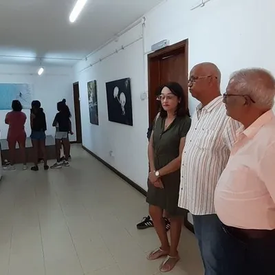 Christian Hardouin and Désiré Lilyman at Photo exhibition in Mauritius