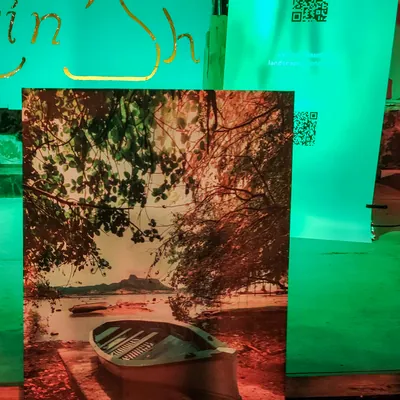 Saleem A Sam boat photo print on canvas during Photo exhibition