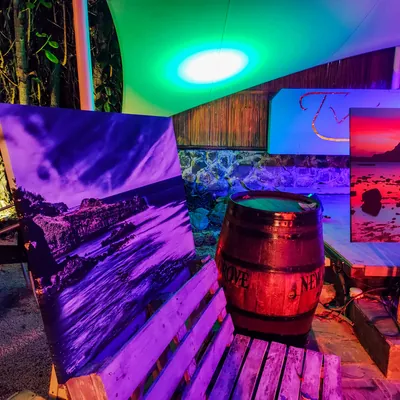 Tapan Gandhi seascape photo print on canvas during Photo exhibition