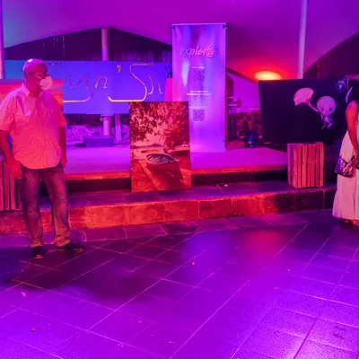 Visitors walking around during Photo exhibition in Mauritius