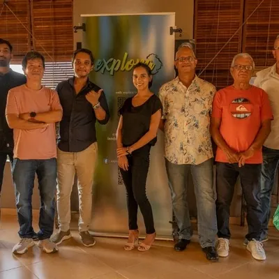 Team of Mauritian photographers during explora photo exhibition in Albion