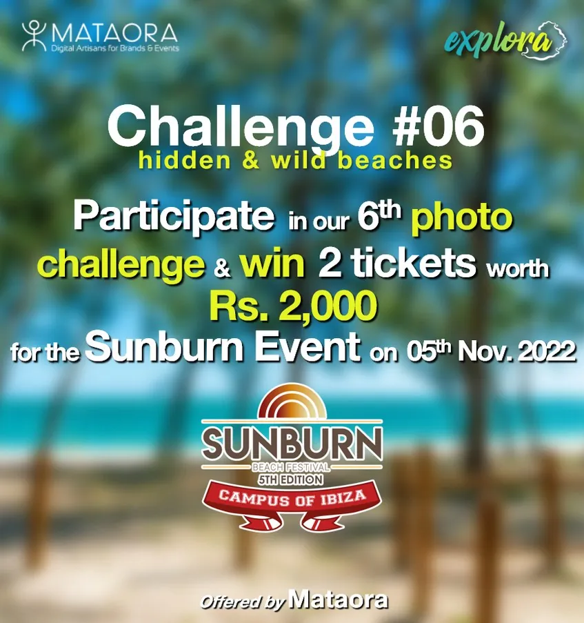 Win 2 Tickets for the Sunburn Event as Photo Contest Prize Prize for Photo Contest Hidden & Wild beaches – 2 Tickets for the Sunburn Event