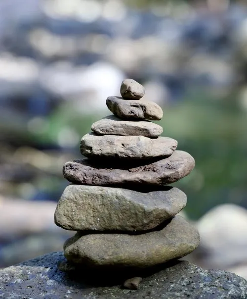 Rocks piled up in Nature at Black river gorges