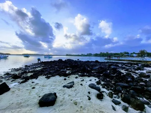 Rocky part of Blue Bay public beach