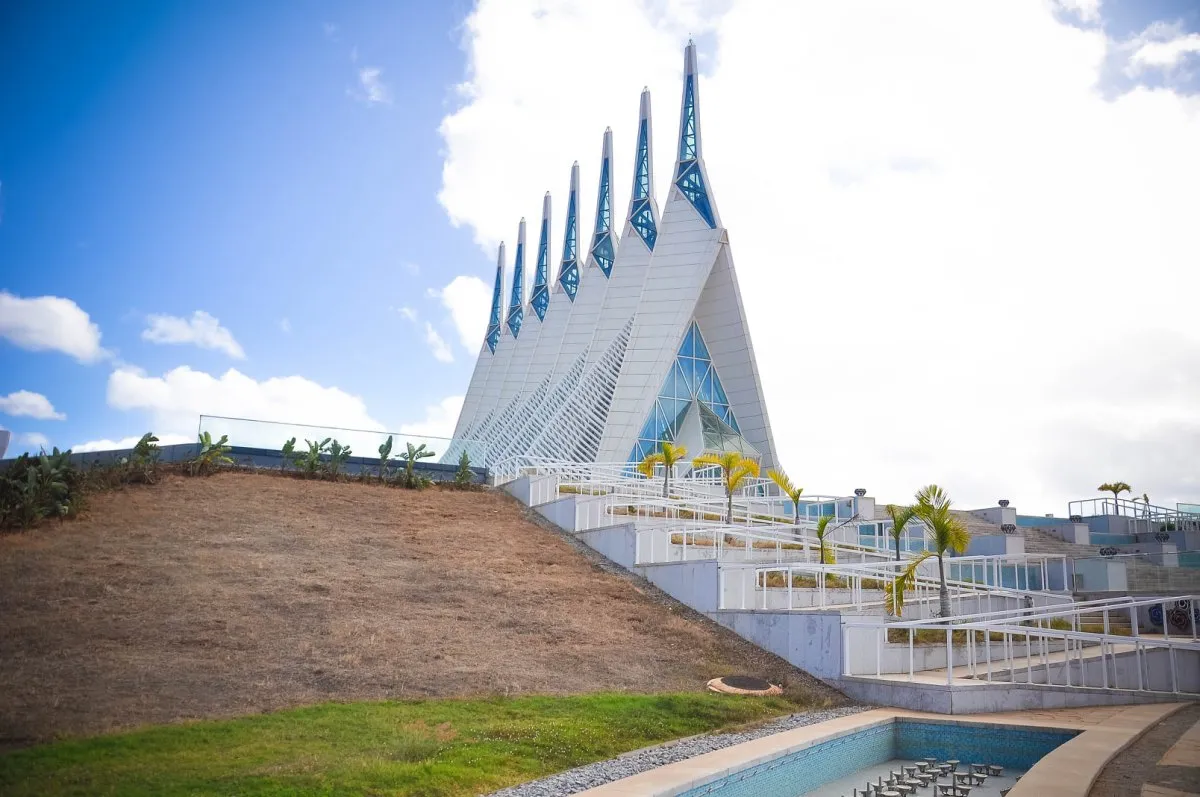 Jin Fei building featuring triangular architecture in Mauritius captured by Nav Dreepaul