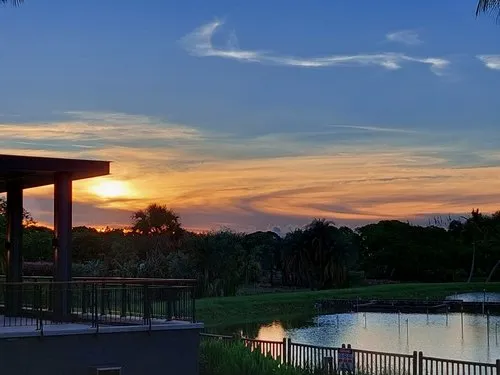Sunset near Mahogany lake in Beau Plan