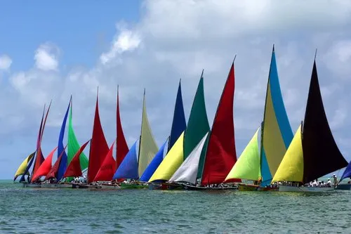 Colorful sails for regatta at Pointe des Régates