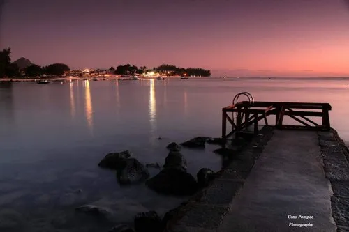 Flic en Flac jetty during blue hour