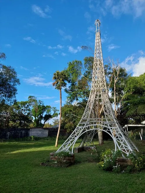 The Eiffel tower in miniature at Curepipe