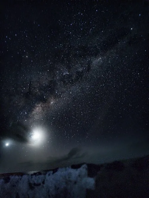 Milky way core with the Moon & Venus at Trou aux cerfs