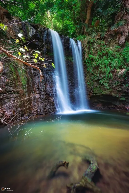 Mamzelle waterfall long exposure in forest near Gris Gris
