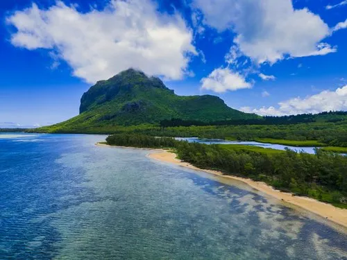 Le Morne Brabant view from the air
