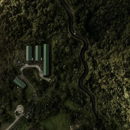 The Zig zag Chamarel road from above