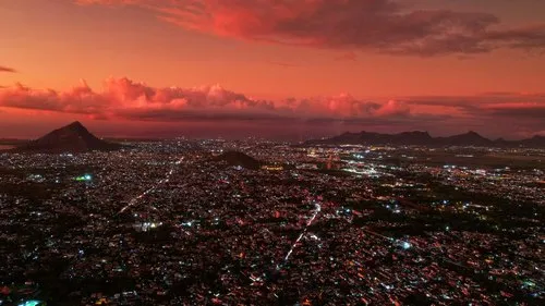 Vacoas aerial view at night