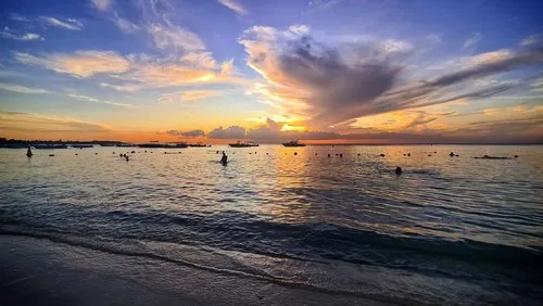 Dramatic sunset at Trou aux Biches beach