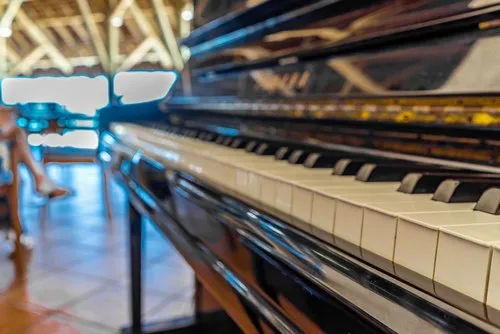 Hotel Yamaha piano at restaurant bar