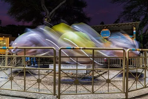 Merry-go-round long exposure at Casela at night