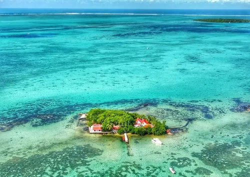 Aerial photography of Le mouchoir rouge island