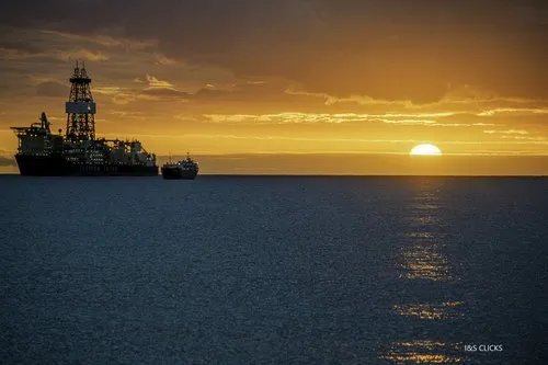 Large ship far away from Bain des Dames