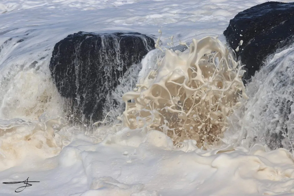 Artistic photo of organic sea waves crashing in Mauritius by Urbini