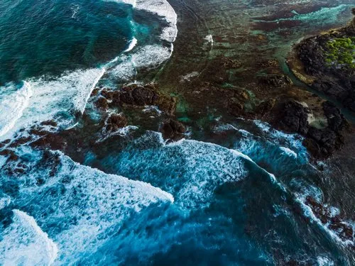 Cinematic sky view at Palmar - Art of the waves