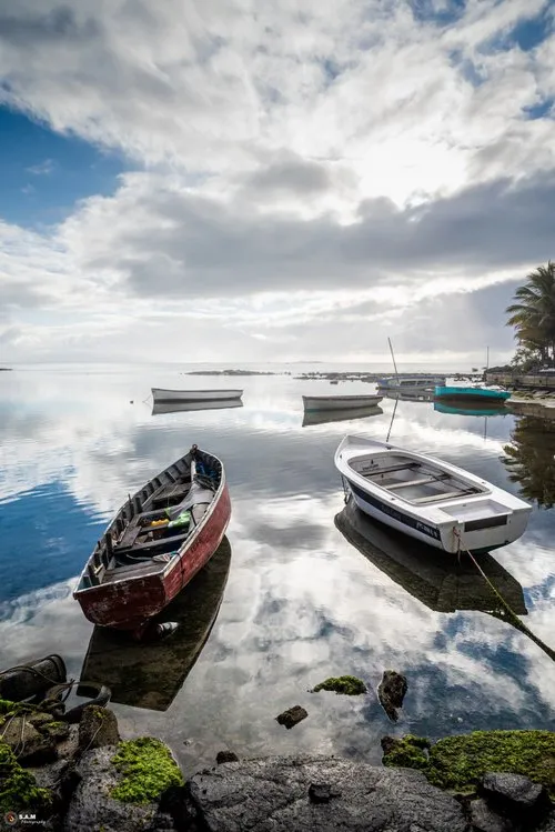 Reflection of Sky at Mahebourg on a calm day