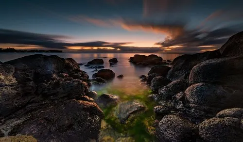 Cinematic landscape view of Bain Boeuf beach