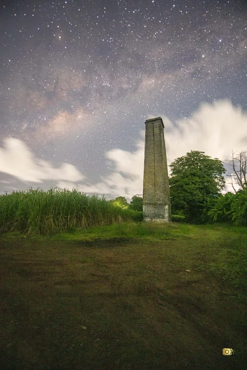 L’Étoile Sugar Estate Chimney Under the Milky Way, Flacq