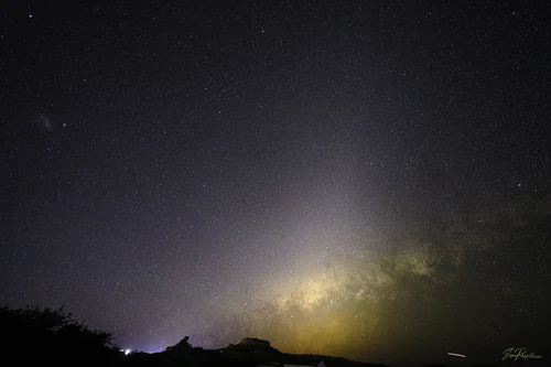 Zodiacal Light and Milky Way over Rodrigues