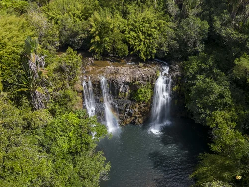 Aerial View of Cascade Rioux Near La Flora