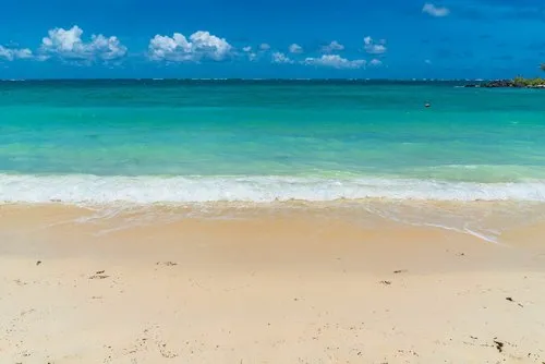 Turquoise sea water at Constance hotel beautiful beach