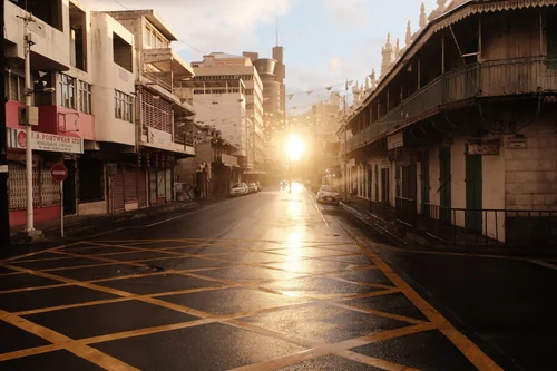 Sunset Light on a Port Louis Street