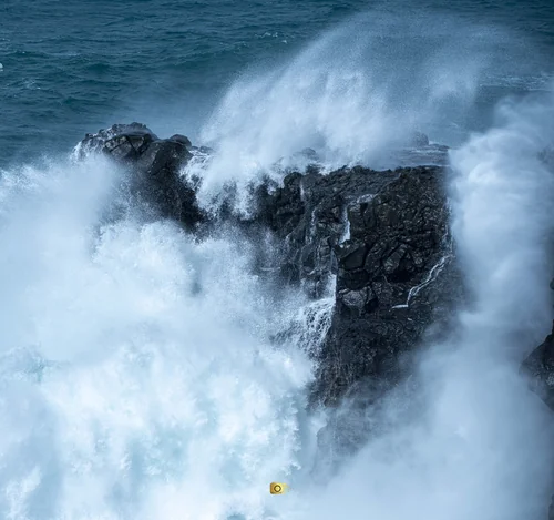Breaking Wave Engulfing a Rock at Le Souffleur