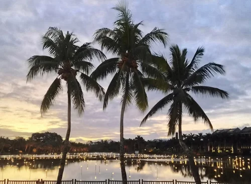 Illuminated Lake at Mahogany Shopping Promenade in Beau Plan