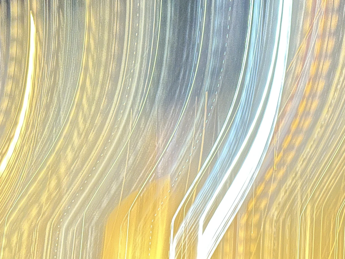 Abstract pastel light trails created from city lights at Caudan in Port Louis, Mauritius using slow shutter speed and intentional camera movement
