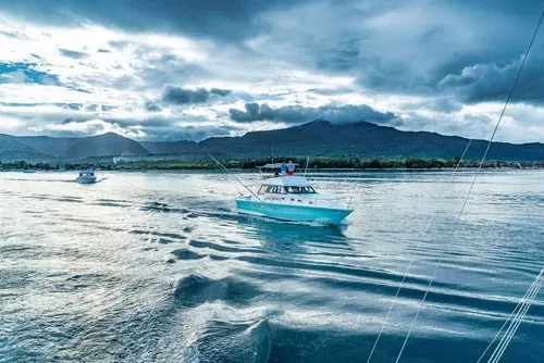 Deep sea Fishing boats leaving Black-River bay