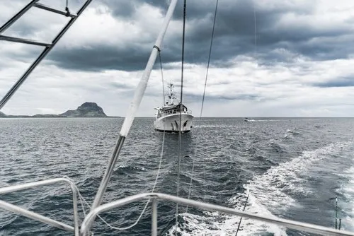 Mauritius National Coast Guard Naval ship in deep sea