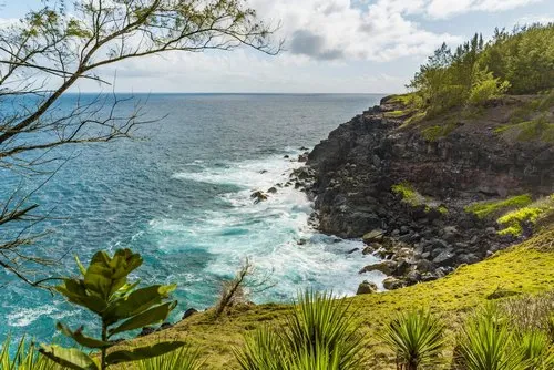 Precipice Slope and ocean near Andrea Lodges Mauritius