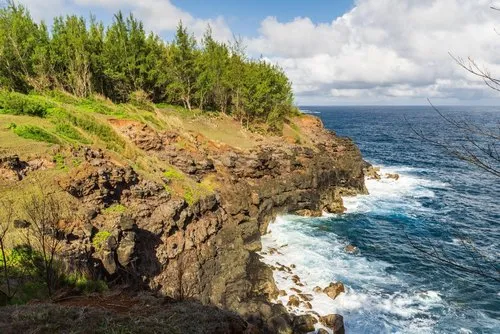 Cliffs with Caves in the South of Mauritius