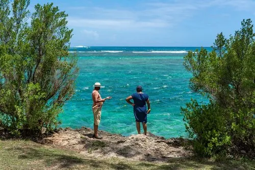 Fisherman fishing near the sea at La Prairie