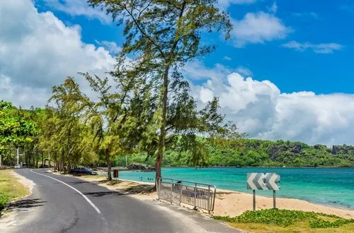 La Prairie coastal road near seaside Mauritius