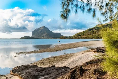 Le Morne Brabant mountain in Mauritius landscape view