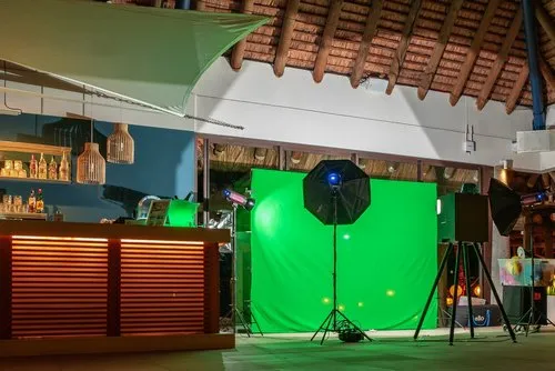 Photo booth setup at Heritage C beach club