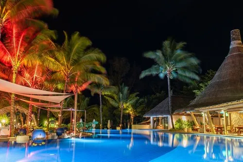 Blue Infinity pool near calm and peaceful restaurant