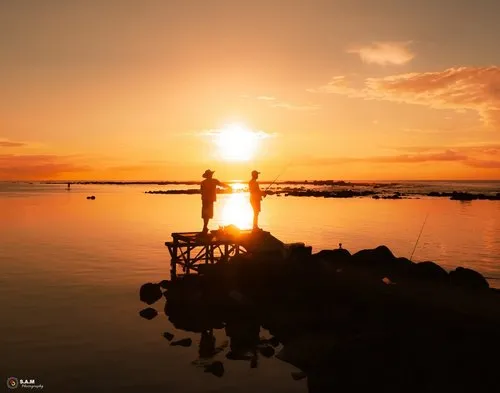 Fishermen at Flic en Flac beach