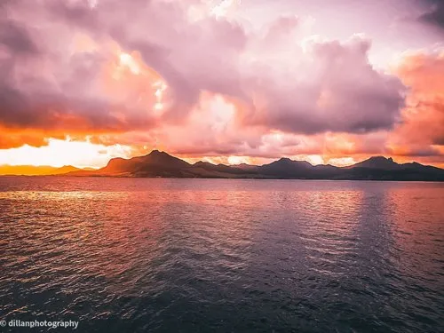 Cloudy sky with Sunset at île au phare