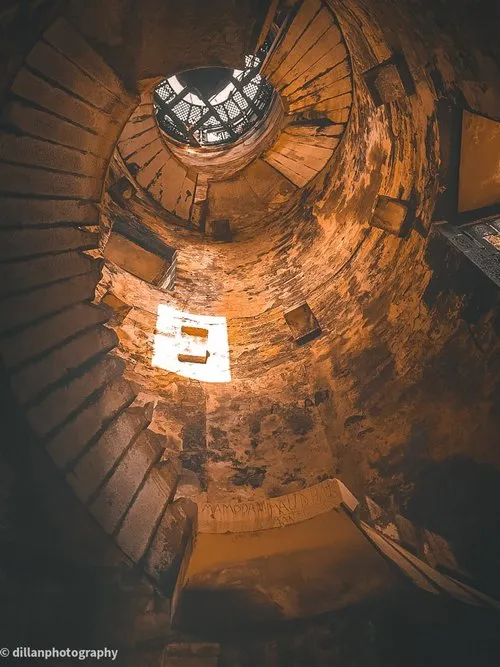 Spiral stairs in old light house île aux phare