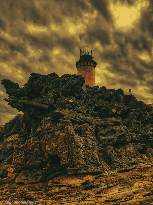 Ile au phare lighthouse in moody weather