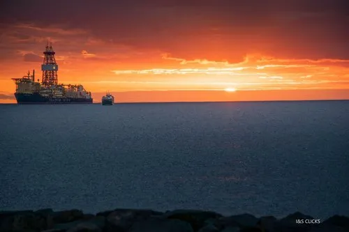 Port Louis Harbor Sunset near ship