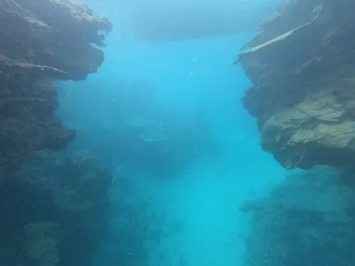 Blurred sea at St. Francois Reef in Rodrigues